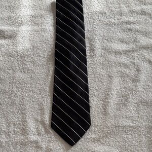 Tommy Hilfiger Black and White Diagonal Striped Tie